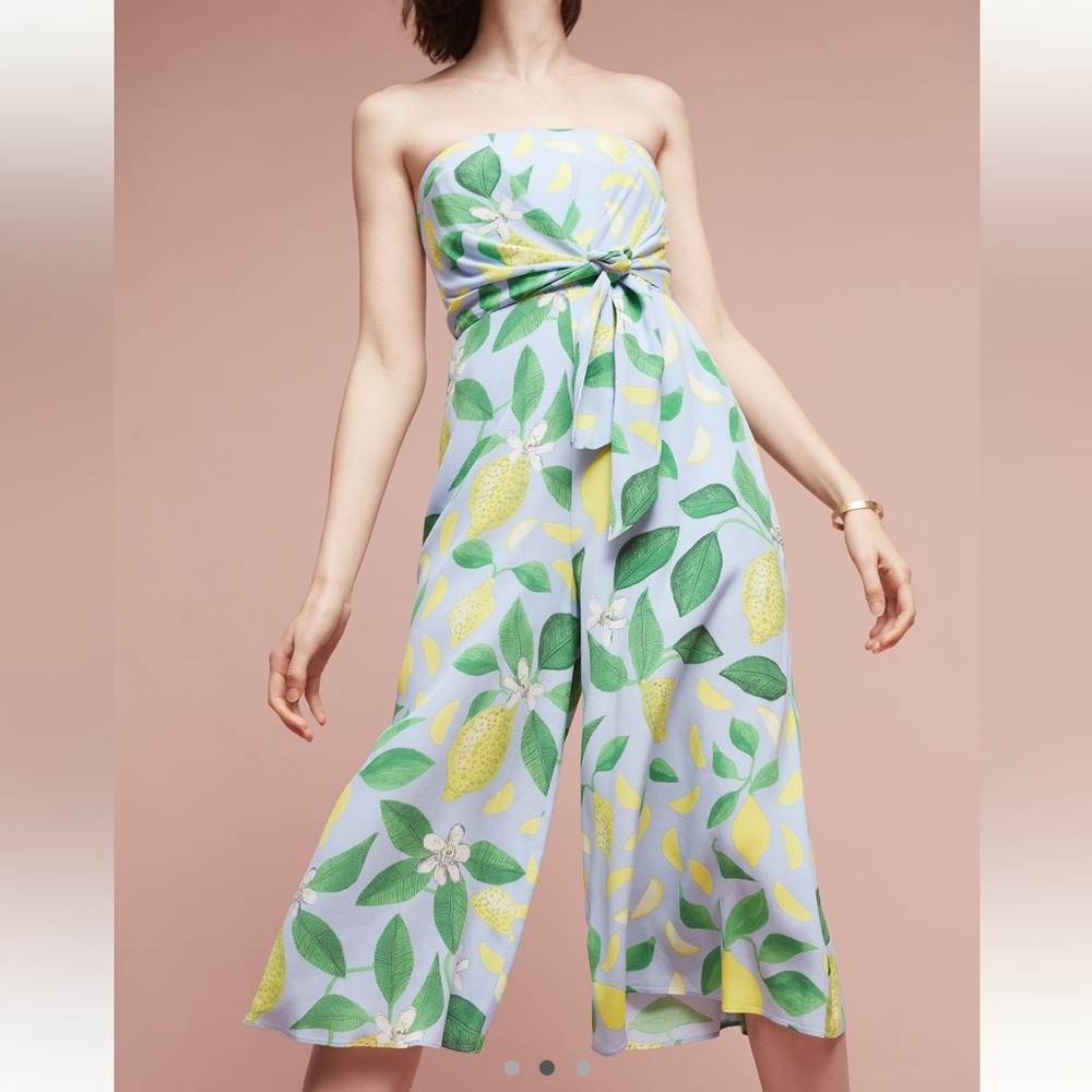 Anthropologie Lemon Grove Strapless jumpsuit